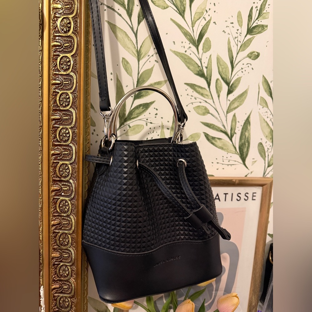 Laura Ashley Textured Black Shoulder Bag